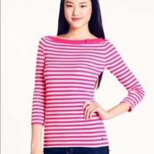 kate spade ♠️ Devon Pink Striped Top